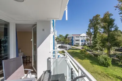 Ein Balkon oder eine Terrasse in der Unterkunft Apartment an der Seebrücke