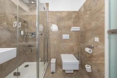 Ein Badezimmer in der Unterkunft Apartment an der Seebrücke