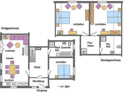 Grundriss der Unterkunft Historisches Bauernhaus Zingst Ferienwohnung Meuder-Tenne