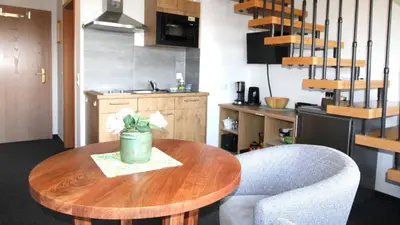 Küche/Küchenzeile in der Unterkunft Deutsches Haus Zimmer 38