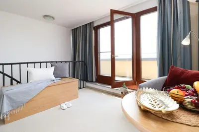 Ein Bett oder Betten in einem Zimmer der Unterkunft Deutsches Haus Zimmer 36