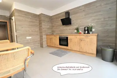 Küche/Küchenzeile in der Unterkunft Deutsches Haus Zimmer 16