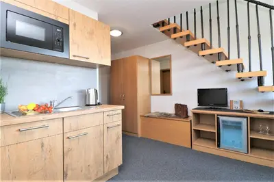 Küche/Küchenzeile in der Unterkunft Deutsches Haus Zimmer 32