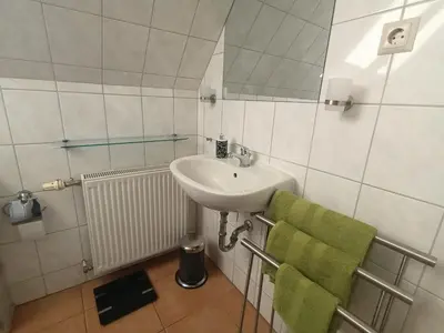Ein Badezimmer in der Unterkunft Kranichüberflug