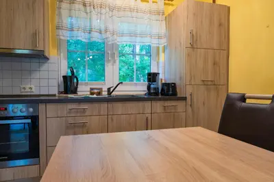 Küche/Küchenzeile in der Unterkunft Am Deich Haus 32