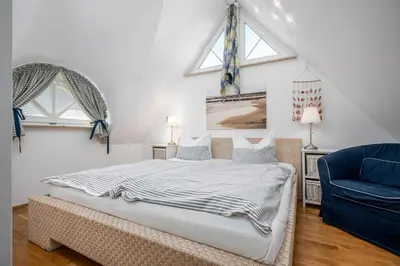 Ein Bett oder Betten in einem Zimmer der Unterkunft Müggenburger Weg 42 - Petersens Kate