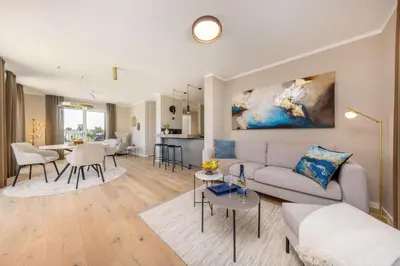Ein Sitzbereich in der Unterkunft Strandvilla Zingst -AP 14