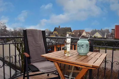 Ein Balkon oder eine Terrasse in der Unterkunft Whg 04 - Seeschwalbe