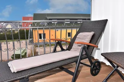 Ein Balkon oder eine Terrasse in der Unterkunft Whg 04 - Seeschwalbe