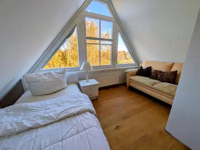 Ein Sitzbereich in der Unterkunft Boddenland 3