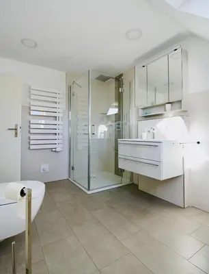 Ein Badezimmer in der Unterkunft Stuermann