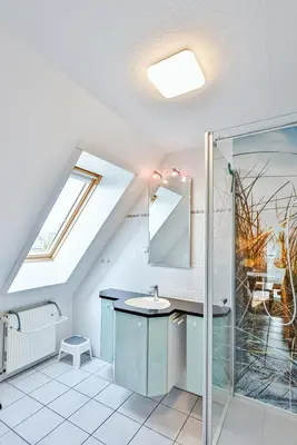 Ein Badezimmer in der Unterkunft Fewo Kranich