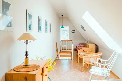 Ein Sitzbereich in der Unterkunft Haus Seeschwalbe Fewo Nr 7