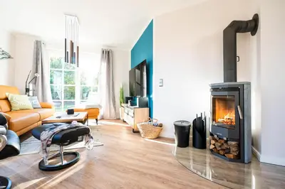 Ein Sitzbereich in der Unterkunft Ferienhaus Haubenlerche 53