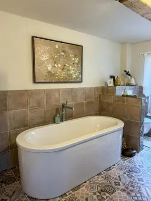 Ein Badezimmer in der Unterkunft Cozy Holiday Haven Near Fischland-Darß-Zingst