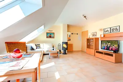 TV/Unterhaltungsangebot in der Unterkunft Ferienhaus LampRieger Fewo 1 OG