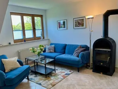 Ein Sitzbereich in der Unterkunft Haus Sonnenwinkel, FeWo 2