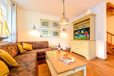 Ein Sitzbereich in der Unterkunft Ferienhaus Rosenberg