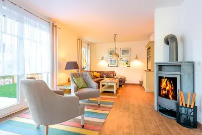 Ein Sitzbereich in der Unterkunft Ferienhaus Rosenberg