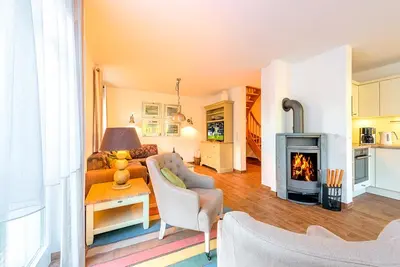 Ein Sitzbereich in der Unterkunft Ferienhaus Rosenberg