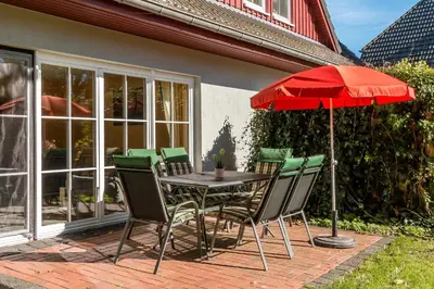 Ein Patio oder anderer Außenbereich in der Unterkunft Jagdhaus Schwinkelsmoor