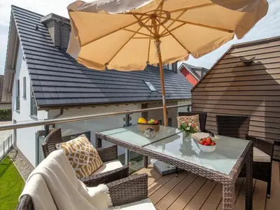 Ein Balkon oder eine Terrasse in der Unterkunft One-bedroom apartment