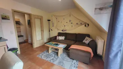 Ein Sitzbereich in der Unterkunft Ferienwohnung Böttcher