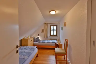 Ein Bett oder Betten in einem Zimmer der Unterkunft Haus unterm Reet rechts