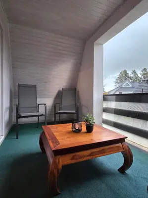 Ein Sitzbereich in der Unterkunft Atelierwohnung eines Fischers