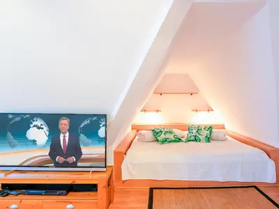 TV/Unterhaltungsangebot in der Unterkunft Haus Kormoran, Fewo Held