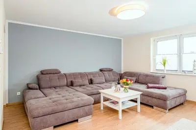 Ein Sitzbereich in der Unterkunft Ferienwohnung Hann