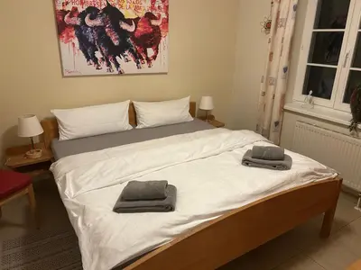 Ein Bett oder Betten in einem Zimmer der Unterkunft Strandstrasse 55 Wohnung Mücke
