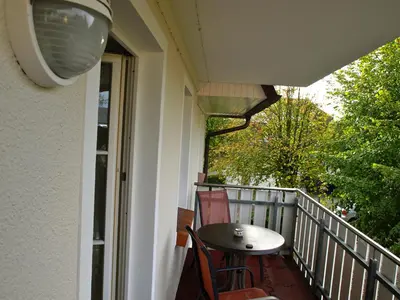 Ein Balkon oder eine Terrasse in der Unterkunft Strandstrasse 55 Wohnung Mücke