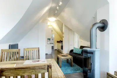 Ein Sitzbereich in der Unterkunft de Obendtied - Wohnung 6 
