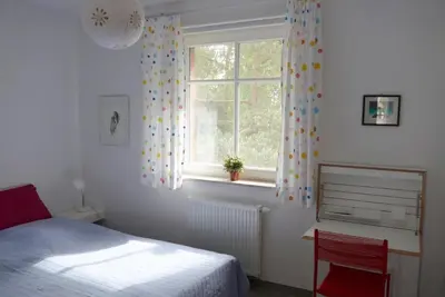 Ein Bett oder Betten in einem Zimmer der Unterkunft Möwennest