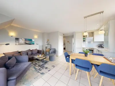 Küche/Küchenzeile in der Unterkunft Ferienwohnung Blau & Sand