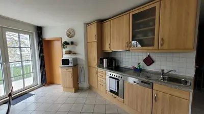 Küche/Küchenzeile in der Unterkunft Ferienwohnung Hustadt