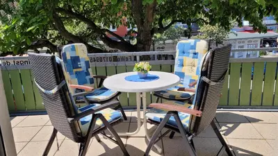 Ein Balkon oder eine Terrasse in der Unterkunft Ferienwohnung Hustadt