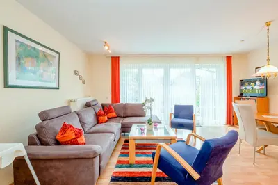 Ein Sitzbereich in der Unterkunft Haus Kranich 6, Fewo Nr 27