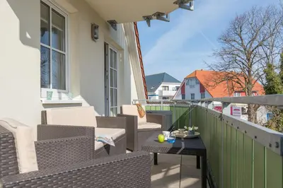 Ein Balkon oder eine Terrasse in der Unterkunft Ferienwohnung Hustadt