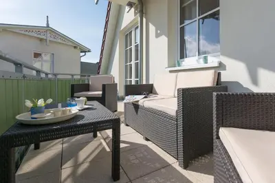 Ein Balkon oder eine Terrasse in der Unterkunft Ferienwohnung Hustadt