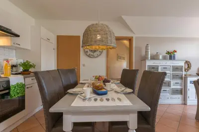 Küche/Küchenzeile in der Unterkunft Ferienwohnung Hustadt