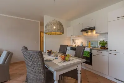 Küche/Küchenzeile in der Unterkunft Ferienwohnung Hustadt