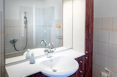 Ein Badezimmer in der Unterkunft 