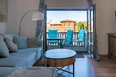 Ein Balkon oder eine Terrasse in der Unterkunft 