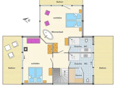 Grundriss der Unterkunft Holiday Home Fünfjahreszeiten in Bodstedt by Interhome