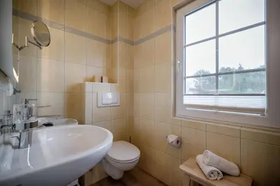 Ein Badezimmer in der Unterkunft Wiesenwind