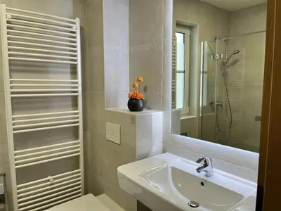Ein Badezimmer in der Unterkunft Holiday home on the Bodden lagoon