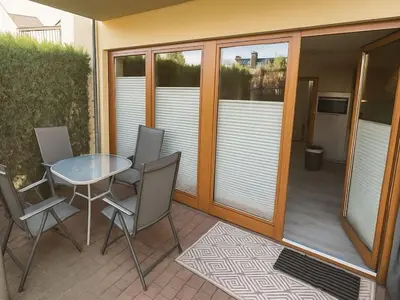 Ein Balkon oder eine Terrasse in der Unterkunft Hamburg Baltic Sea pearl