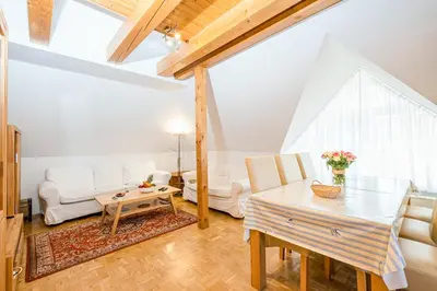 Ein Sitzbereich in der Unterkunft Kapitänsgarten, Fewo Nr 7